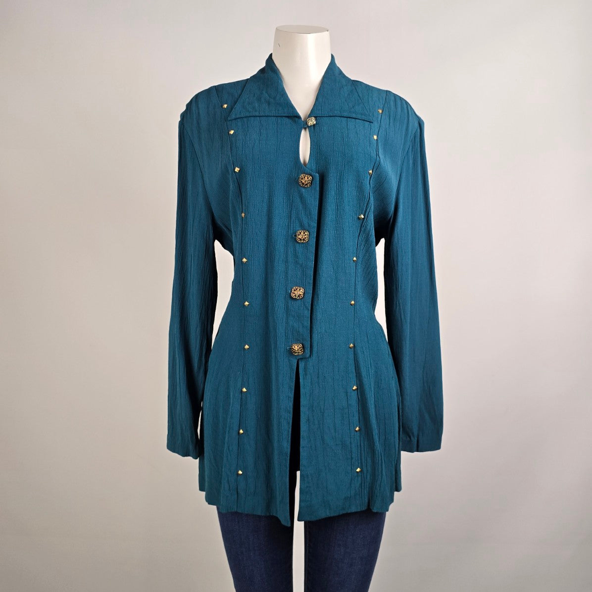 Vintage Pantel Blue Button Up Jacket Size 13