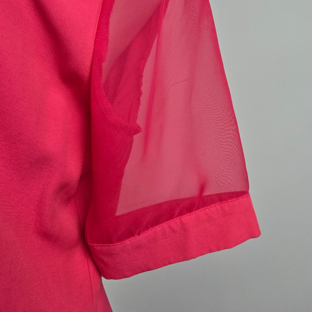 Vintage Sophisticate Pink Sheer Sleeve Jacket Size 14