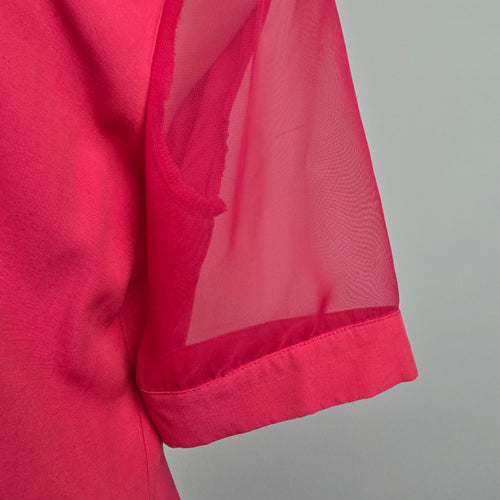 Vintage Sophisticate Pink Sheer Sleeve Jacket Size 14