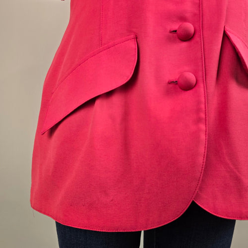 Vintage Sophisticate Pink Sheer Sleeve Jacket Size 14