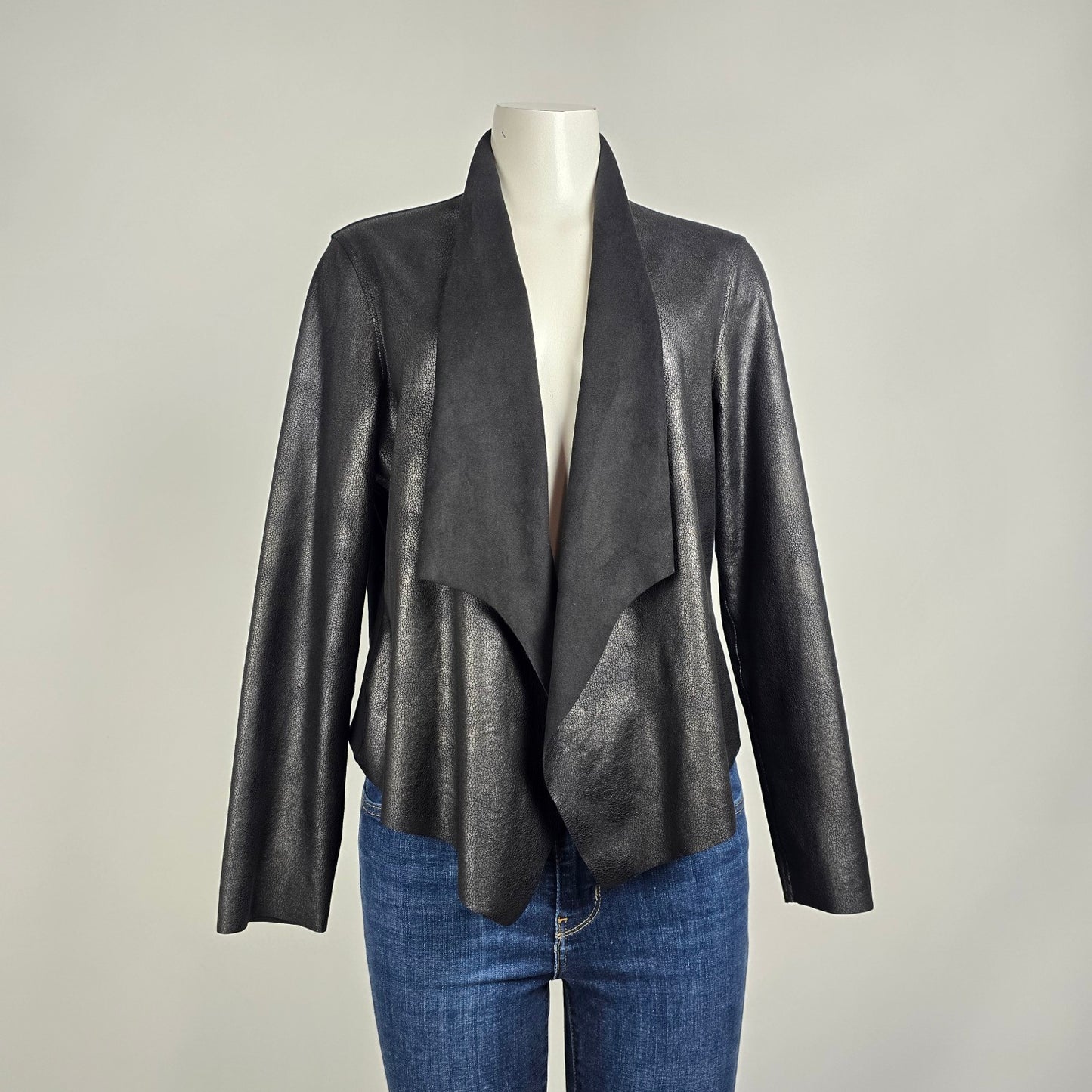 Brenda Beddome Black Waterflall Jacket Size 12