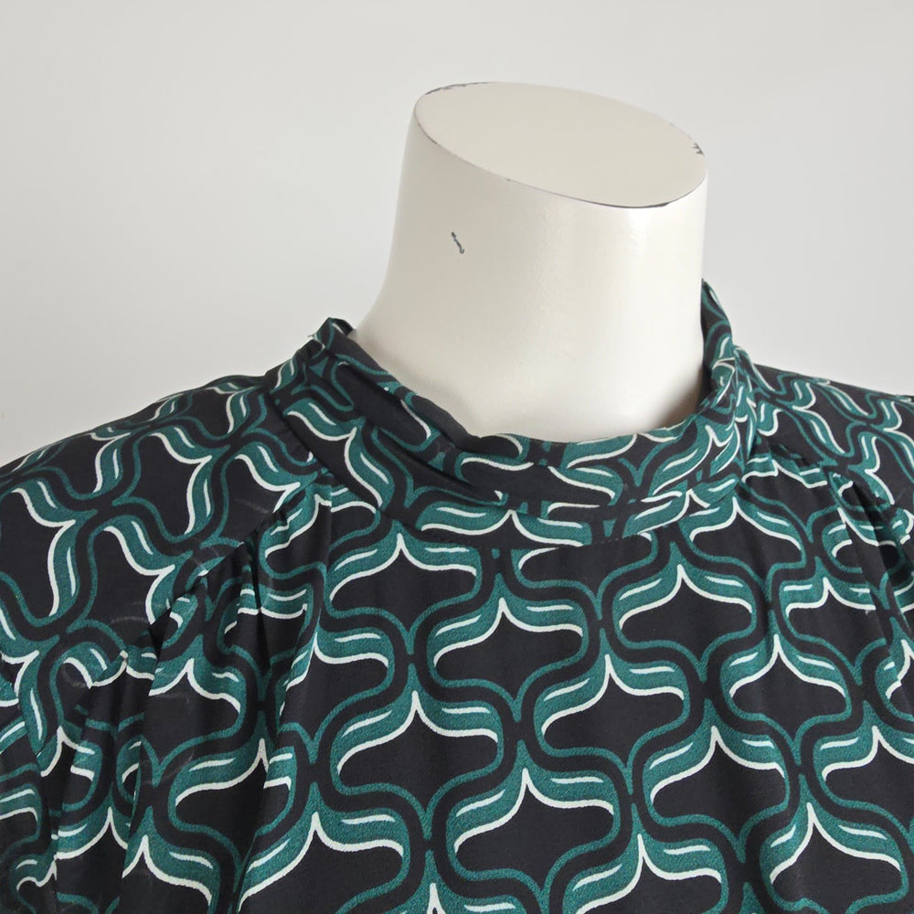 Ever New Green Printed Peplum Blouse Top Size 6