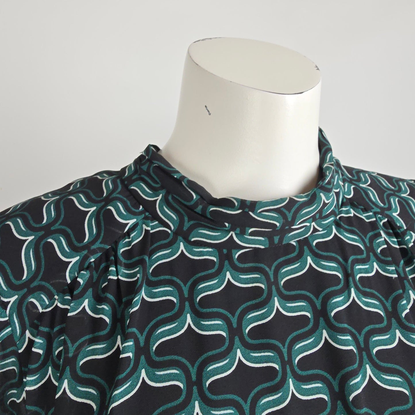 Ever New Green Printed Peplum Blouse Top Size 6