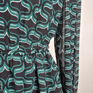 Ever New Green Printed Peplum Blouse Top Size 6