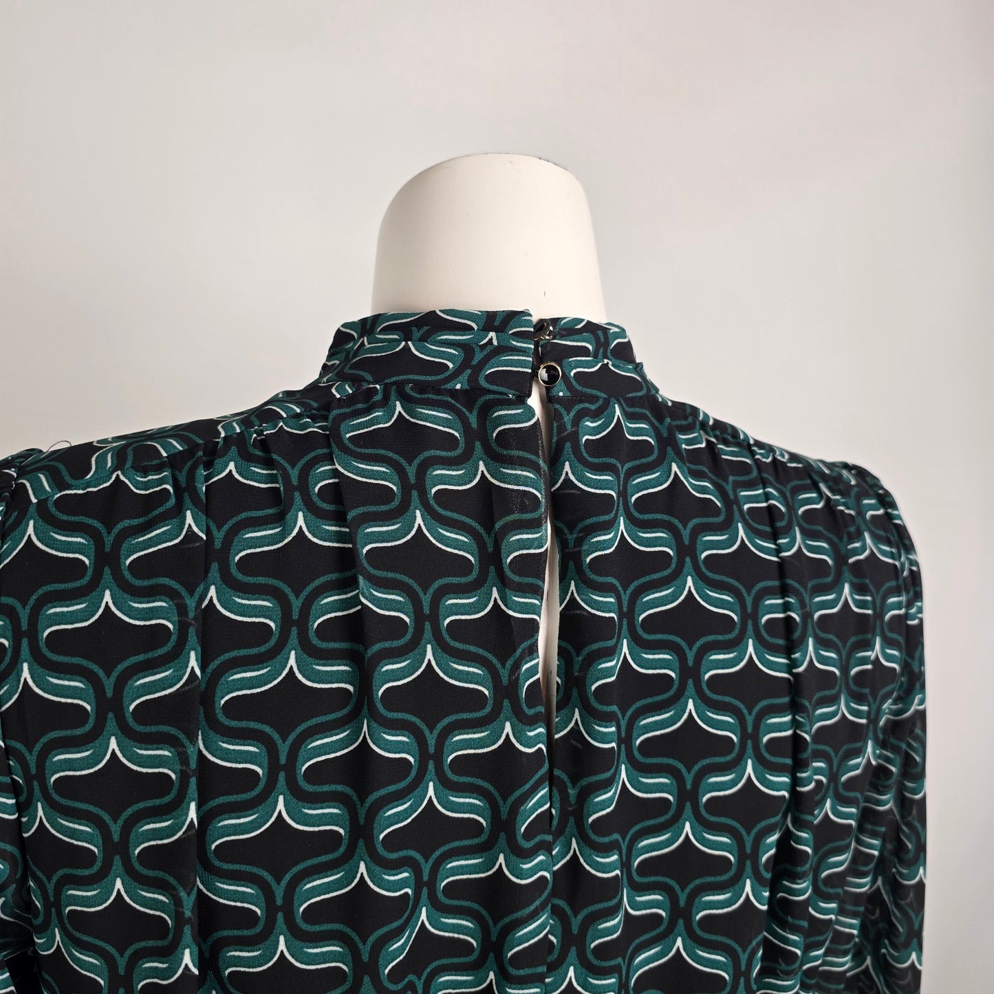 Ever New Green Printed Peplum Blouse Top Size 6