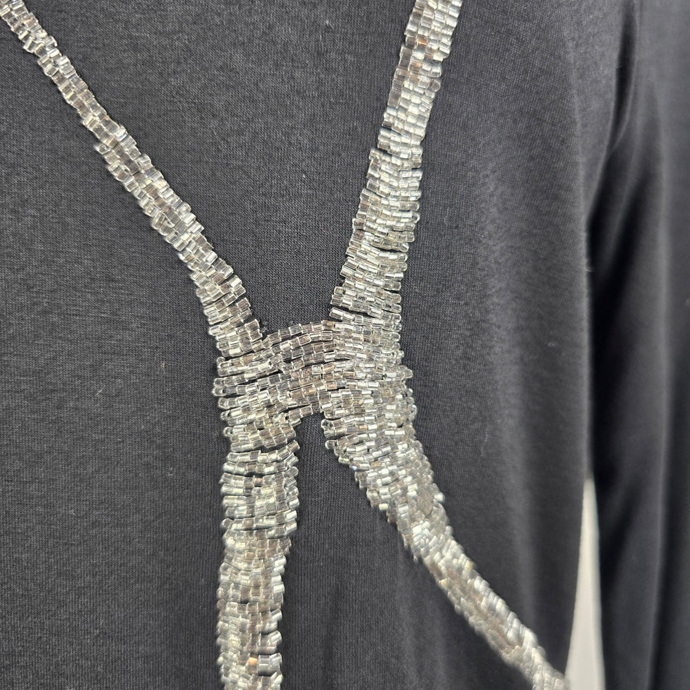 Adam Jacobs Black Beaded Detail Top Size S