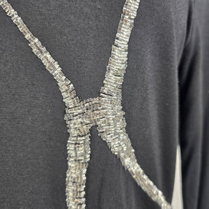 Adam Jacobs Black Beaded Detail Top Size S