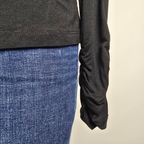 Adam Jacobs Black Beaded Detail Top Size S