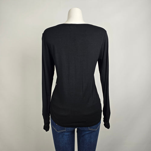 Adam Jacobs Black Beaded Detail Top Size S