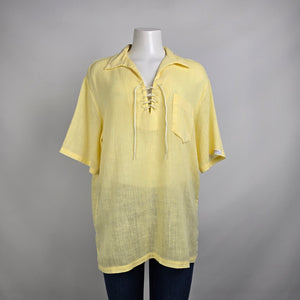 Vintage Made in Paradise Yellow Short Sleeve Top Size M/L