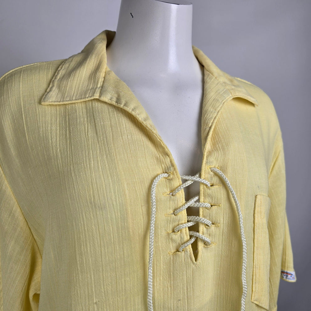 Vintage Made in Paradise Yellow Short Sleeve Top Size M/L
