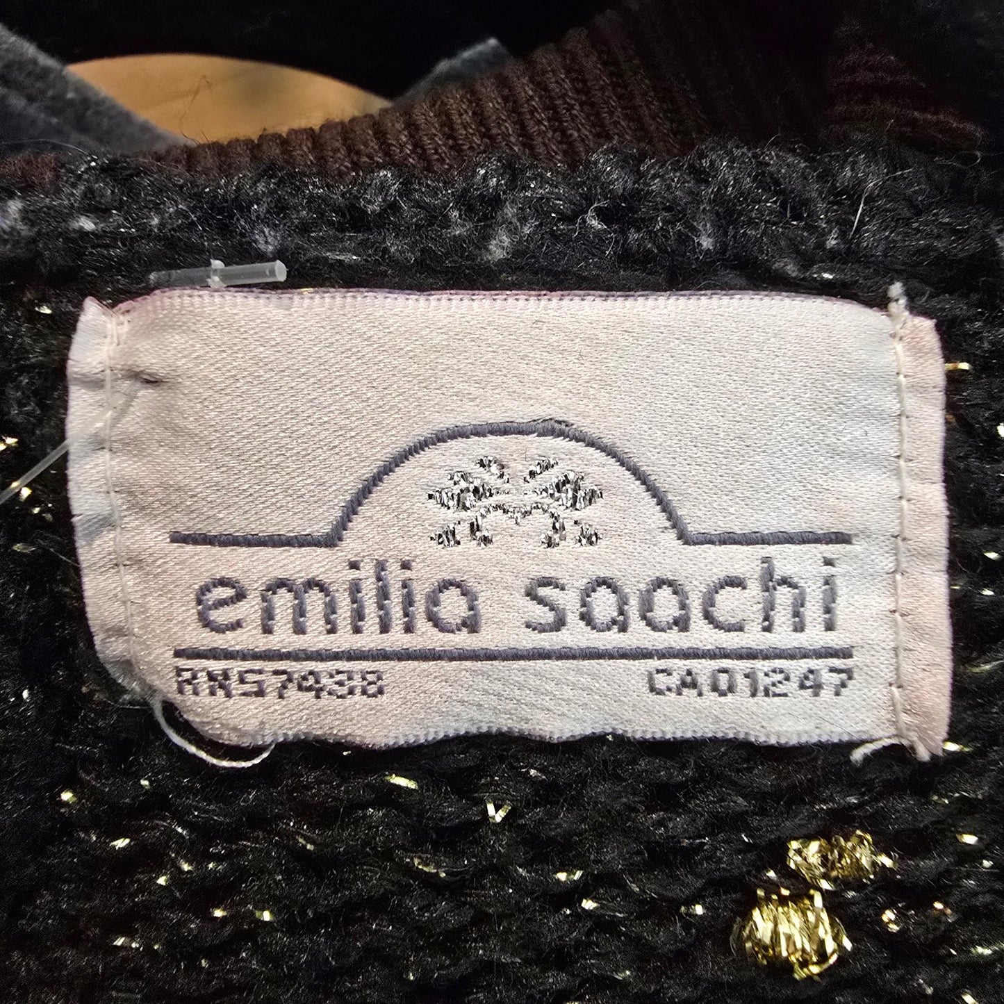 Vintage Emilia Saachi Brown Knit Sweater Size L