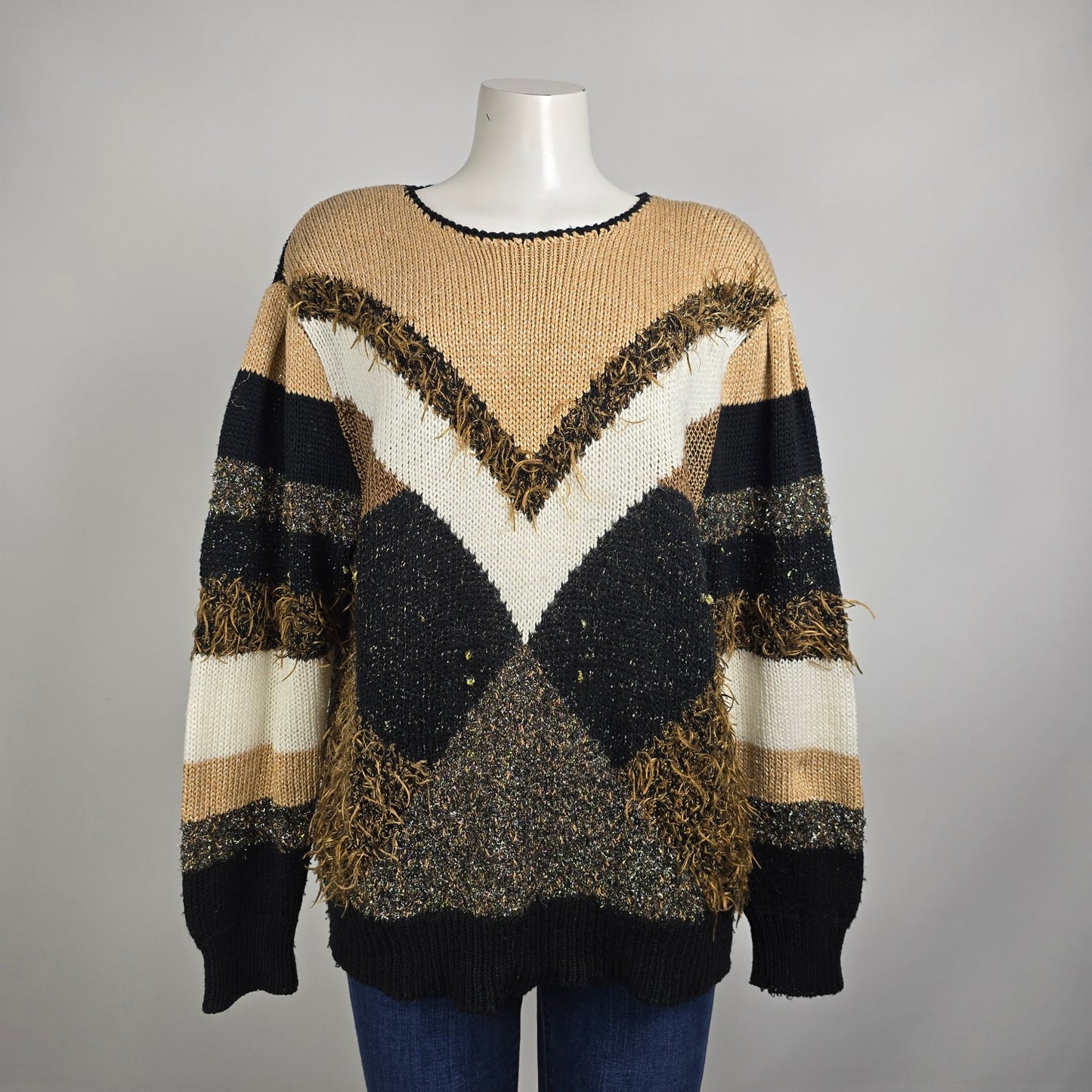 Vintage Emilia Saachi Brown Knit Sweater Size L