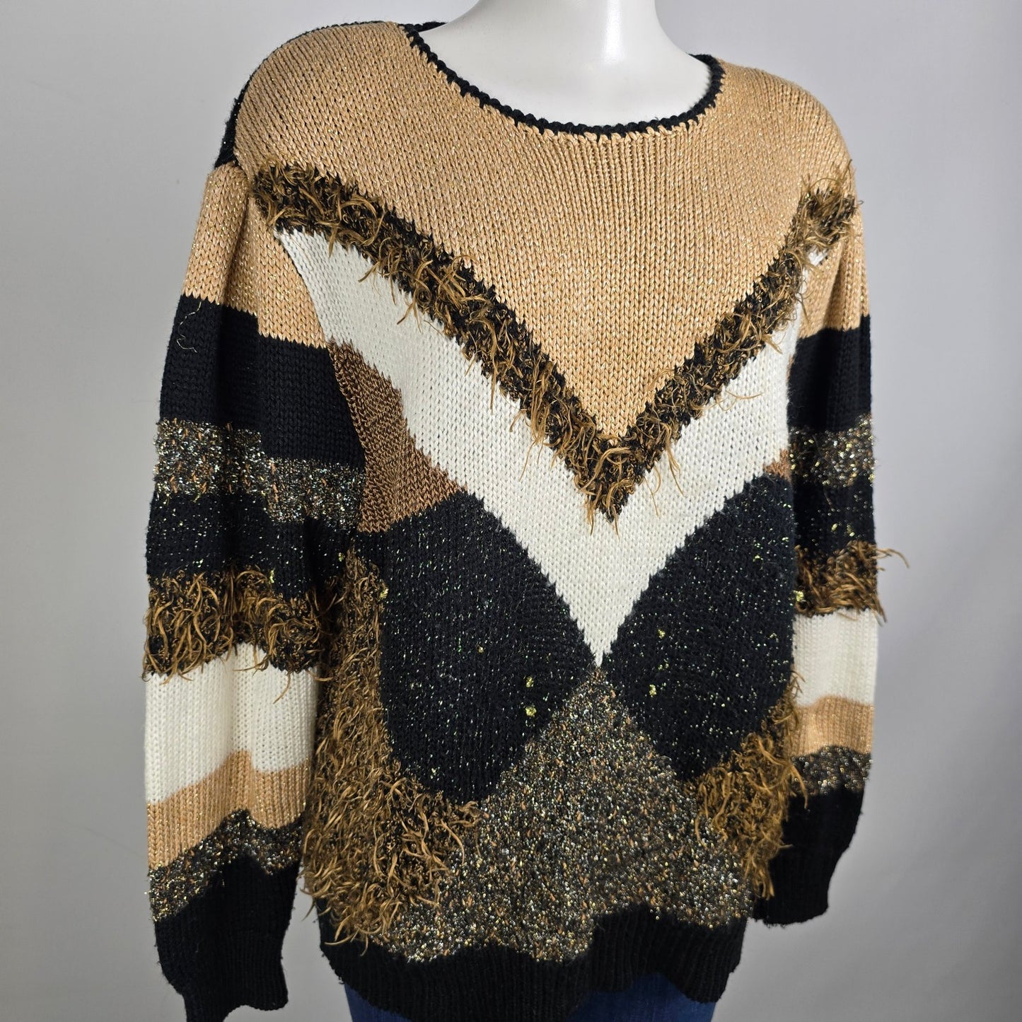 Vintage Emilia Saachi Brown Knit Sweater Size L