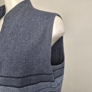 Vintage Blue Wool Striped Vest Size M/L