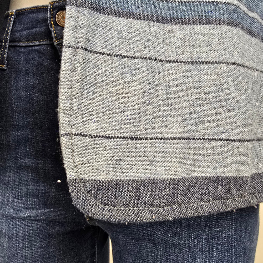 Vintage Blue Wool Striped Vest Size M/L