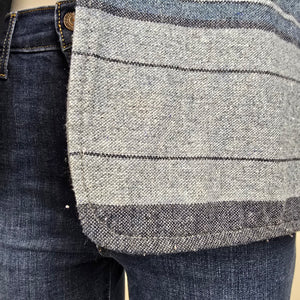 Vintage Blue Wool Striped Vest Size M/L