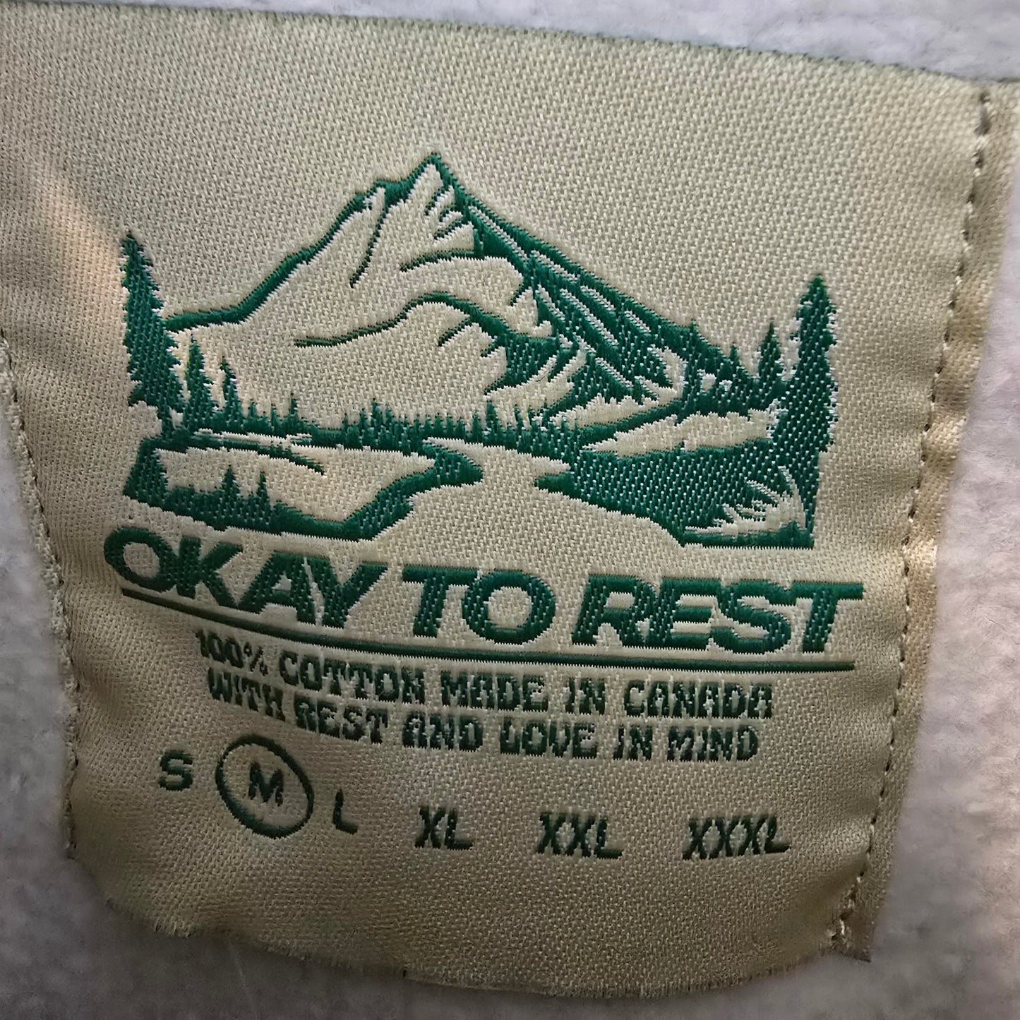 Okay To Rest Grey Hoodie Sweatshirt Size M