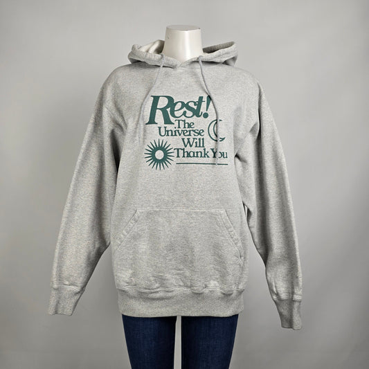 Okay To Rest Grey Hoodie Sweatshirt Size M