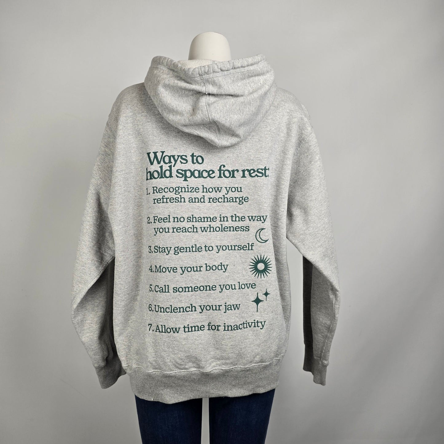 Okay To Rest Grey Hoodie Sweatshirt Size M