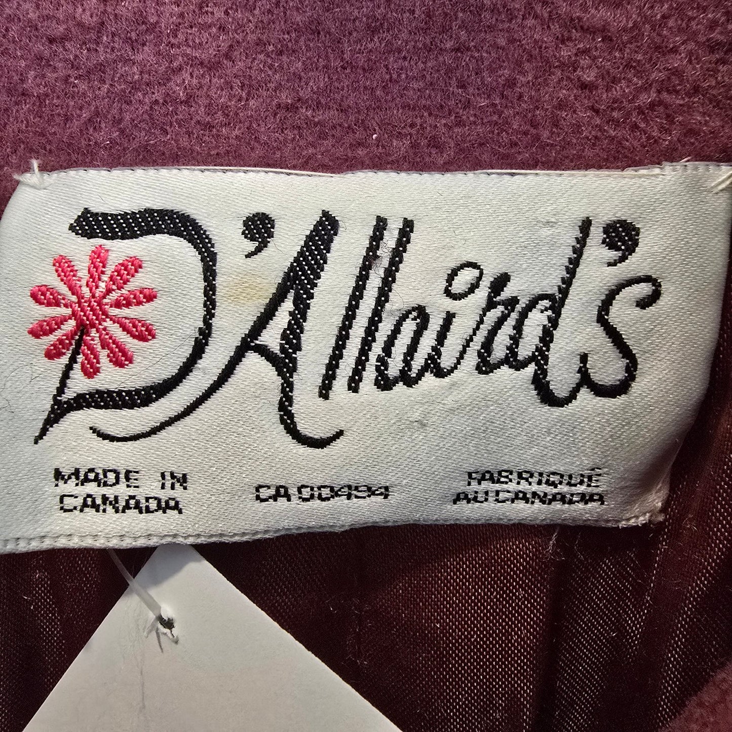 Vintage D'allairds Union Label Pink Wool Button Up Pea Coat Size M