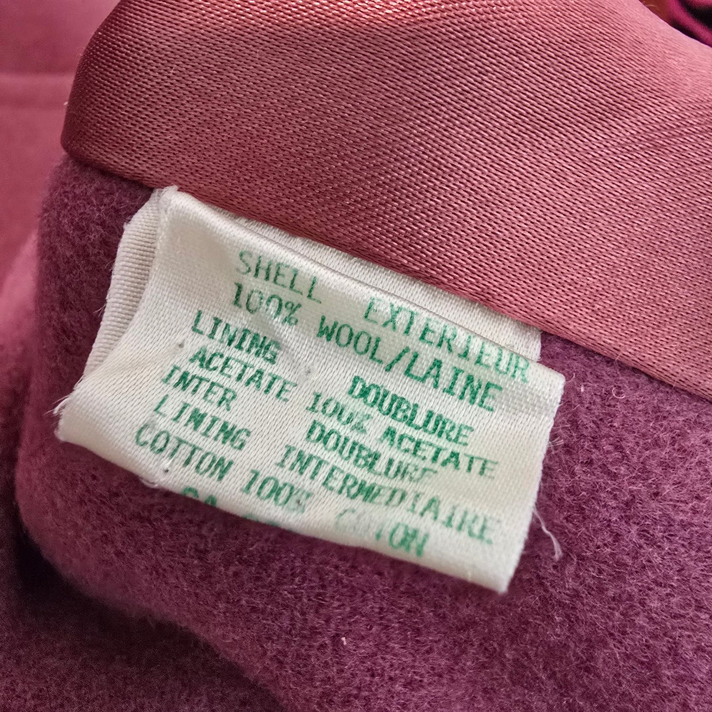 Vintage D'allairds Union Label Pink Wool Button Up Pea Coat Size M