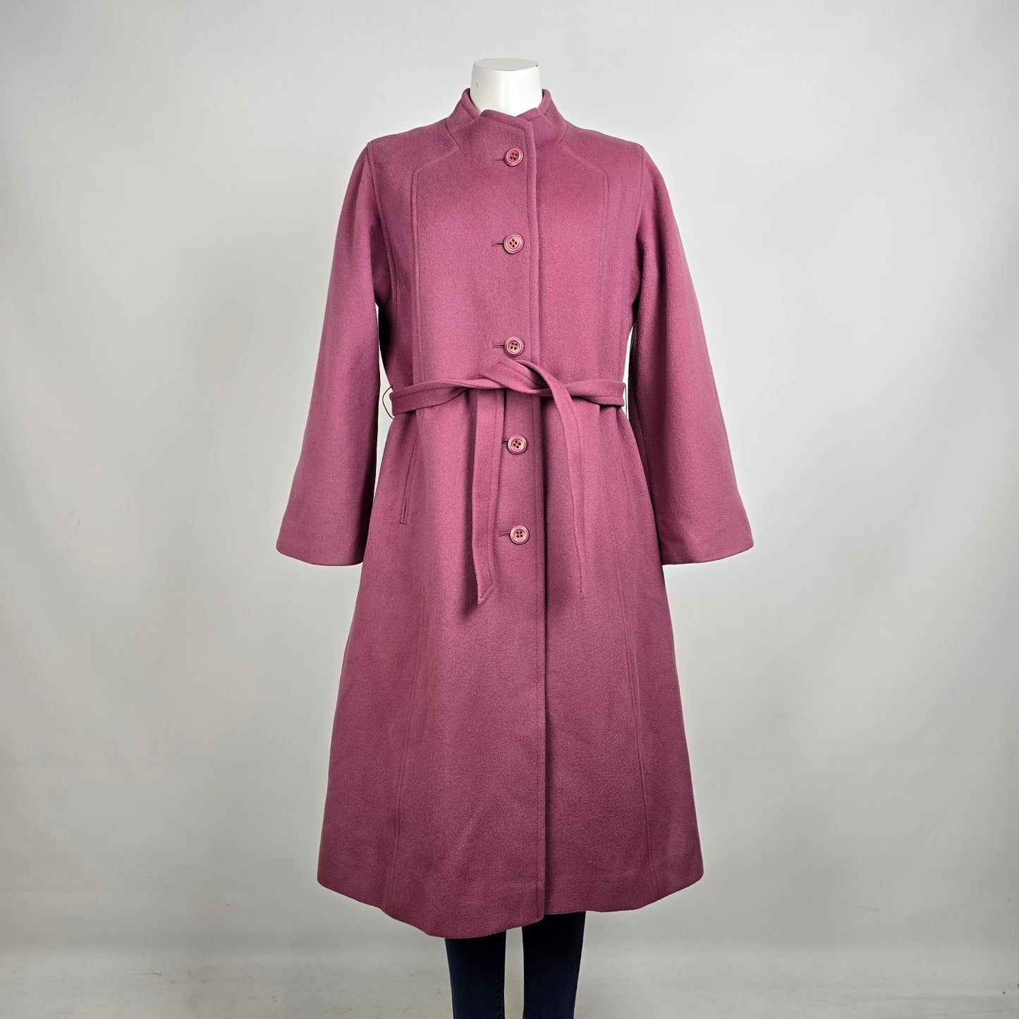 Vintage D'allairds Union Label Pink Wool Button Up Pea Coat Size M