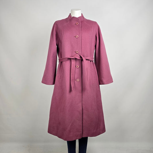 Vintage D'allairds Union Label Pink Wool Button Up Pea Coat Size M