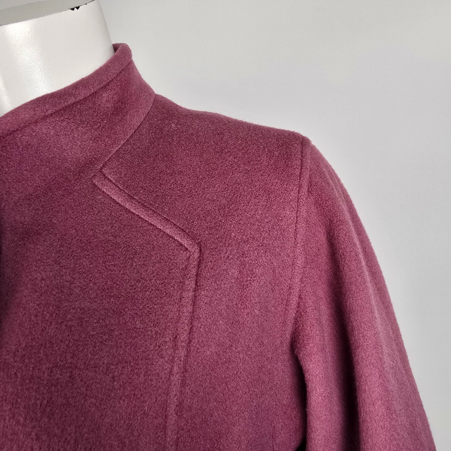 Vintage D'allairds Union Label Pink Wool Button Up Pea Coat Size M