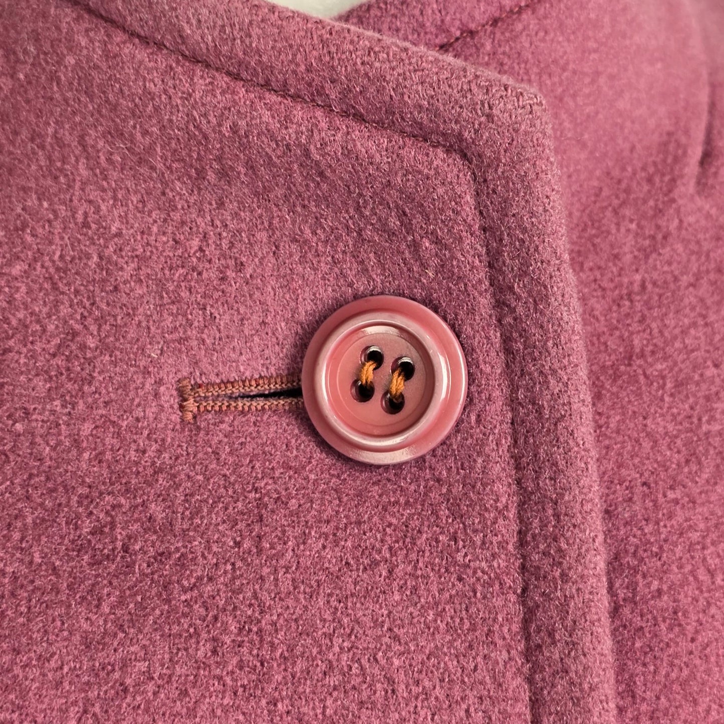Vintage D'allairds Union Label Pink Wool Button Up Pea Coat Size M