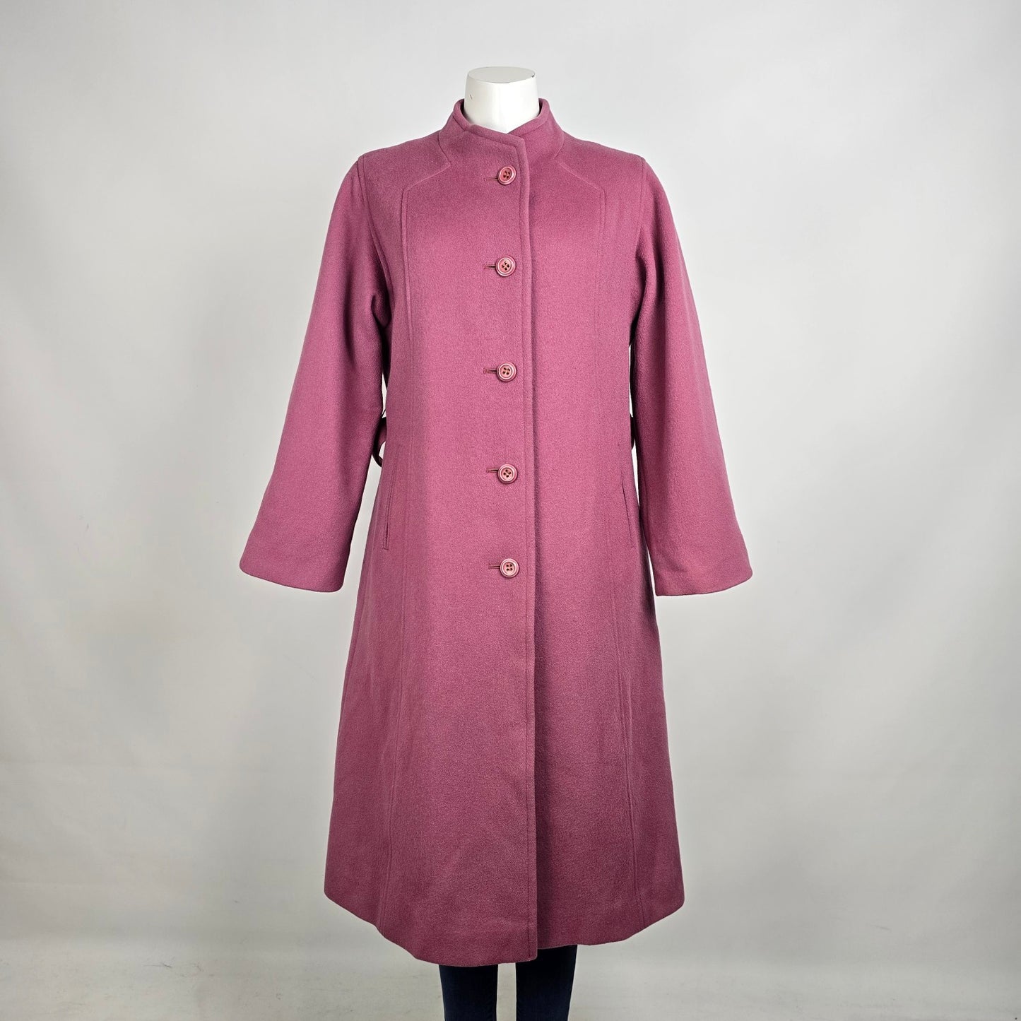 Vintage D'allairds Union Label Pink Wool Button Up Pea Coat Size M