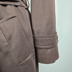 Vintage Fur Trimmed Brown Button Up Jacket Size 18