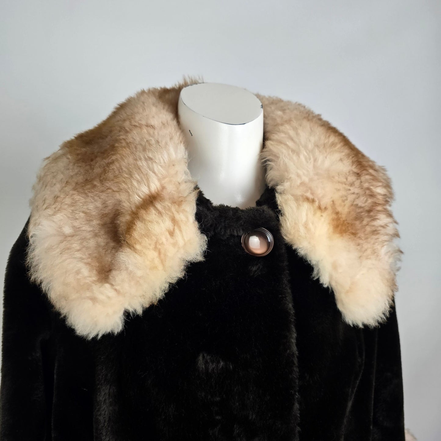 Vintage Benje's Furlook Faux Fur Brown Button Up Jacket Size L/XL