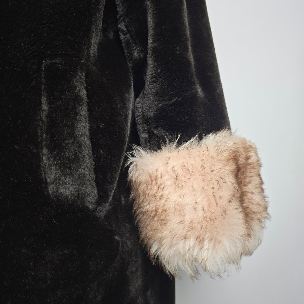 Vintage Benje's Furlook Faux Fur Brown Button Up Jacket Size L/XL