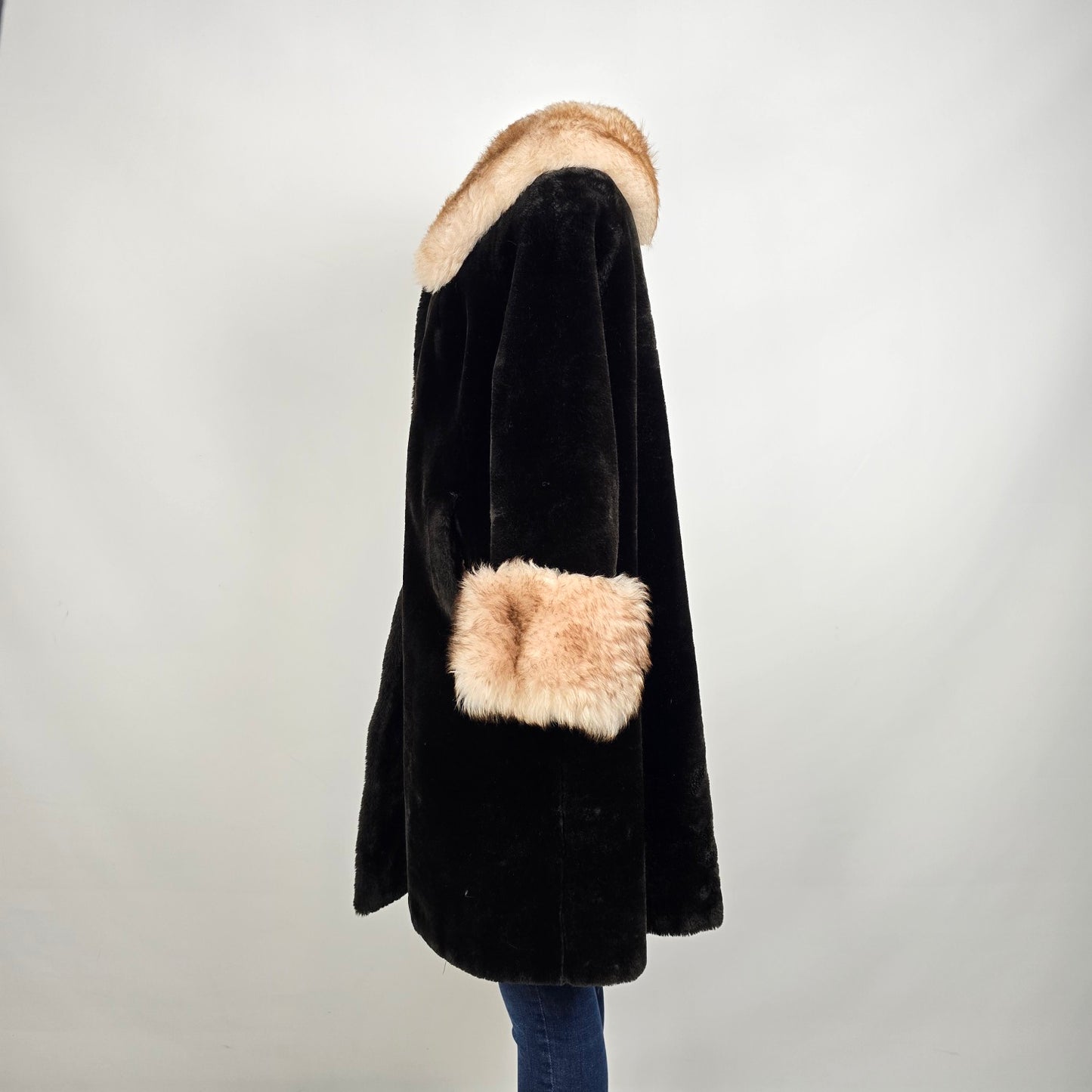 Vintage Benje's Furlook Faux Fur Brown Button Up Jacket Size L/XL