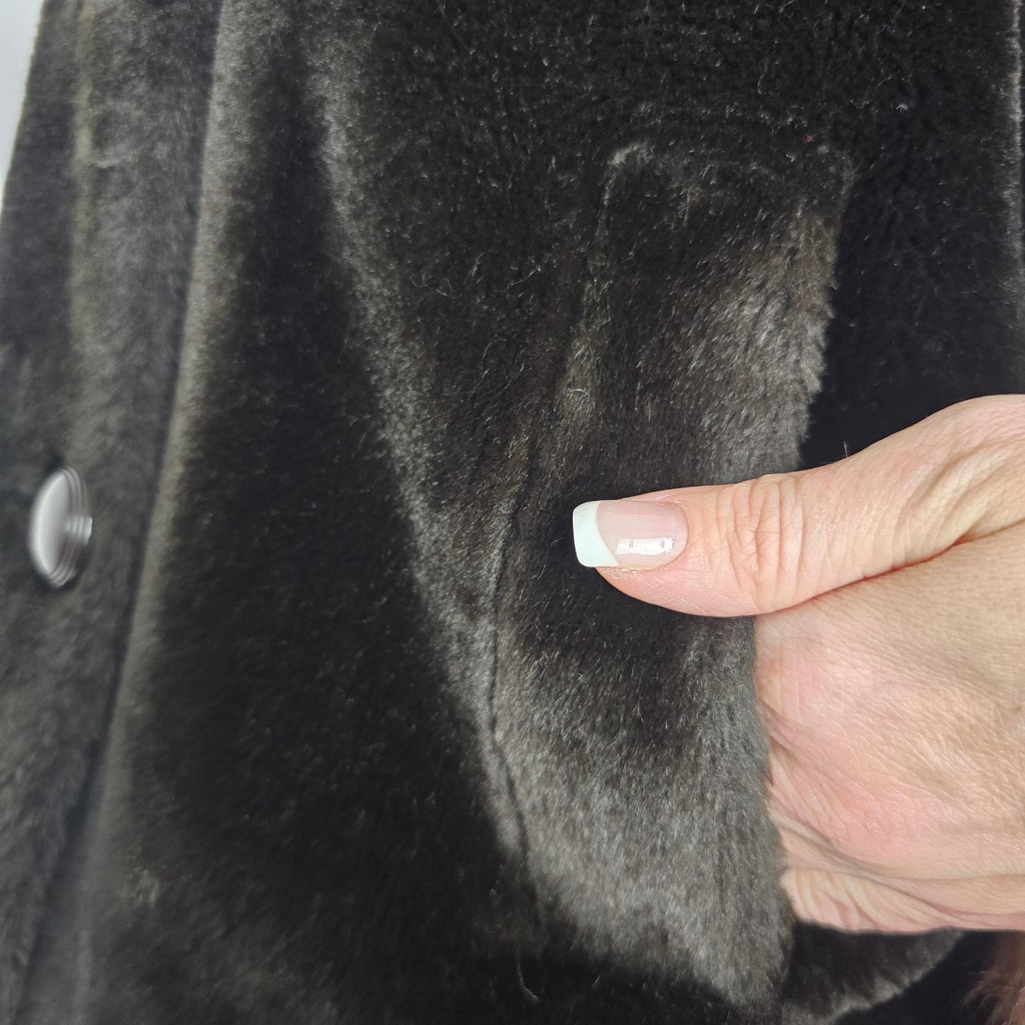 Vintage Benje's Furlook Faux Fur Brown Button Up Jacket Size L/XL