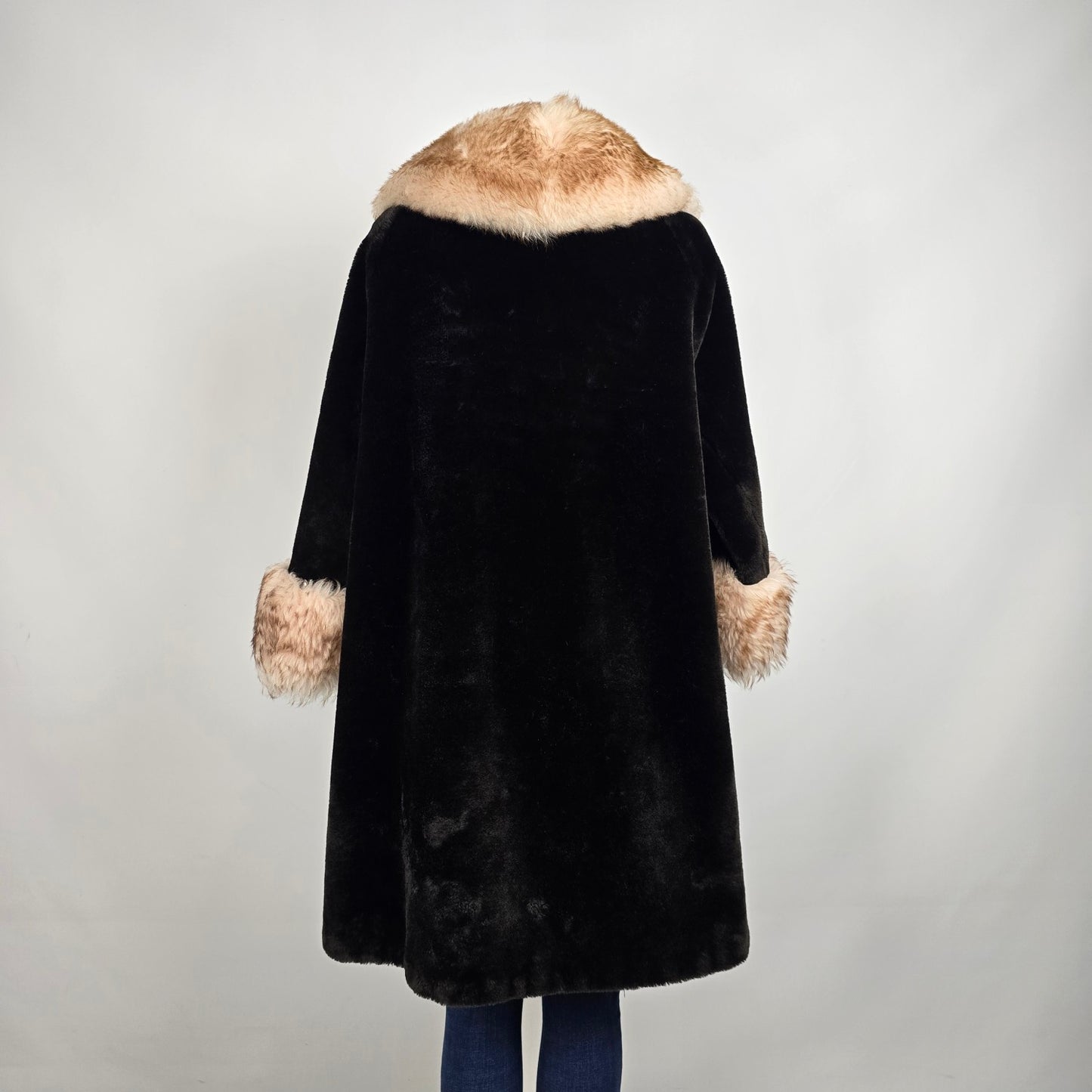 Vintage Benje's Furlook Faux Fur Brown Button Up Jacket Size L/XL