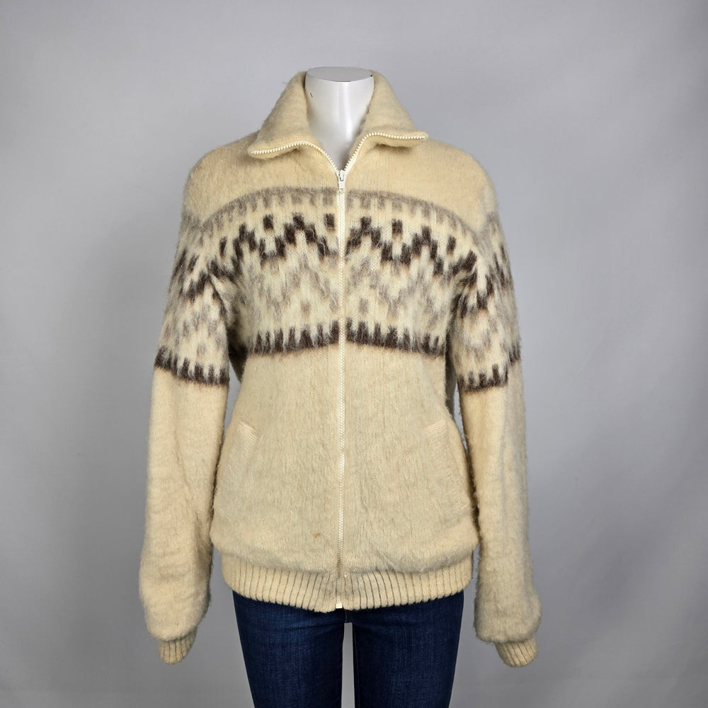 Vintage Caldwell Ivory 100% Wool Icelandic Vintage Coat Size L