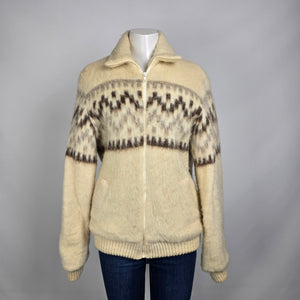 Vintage Caldwell Ivory 100% Wool Icelandic Vintage Coat Size L