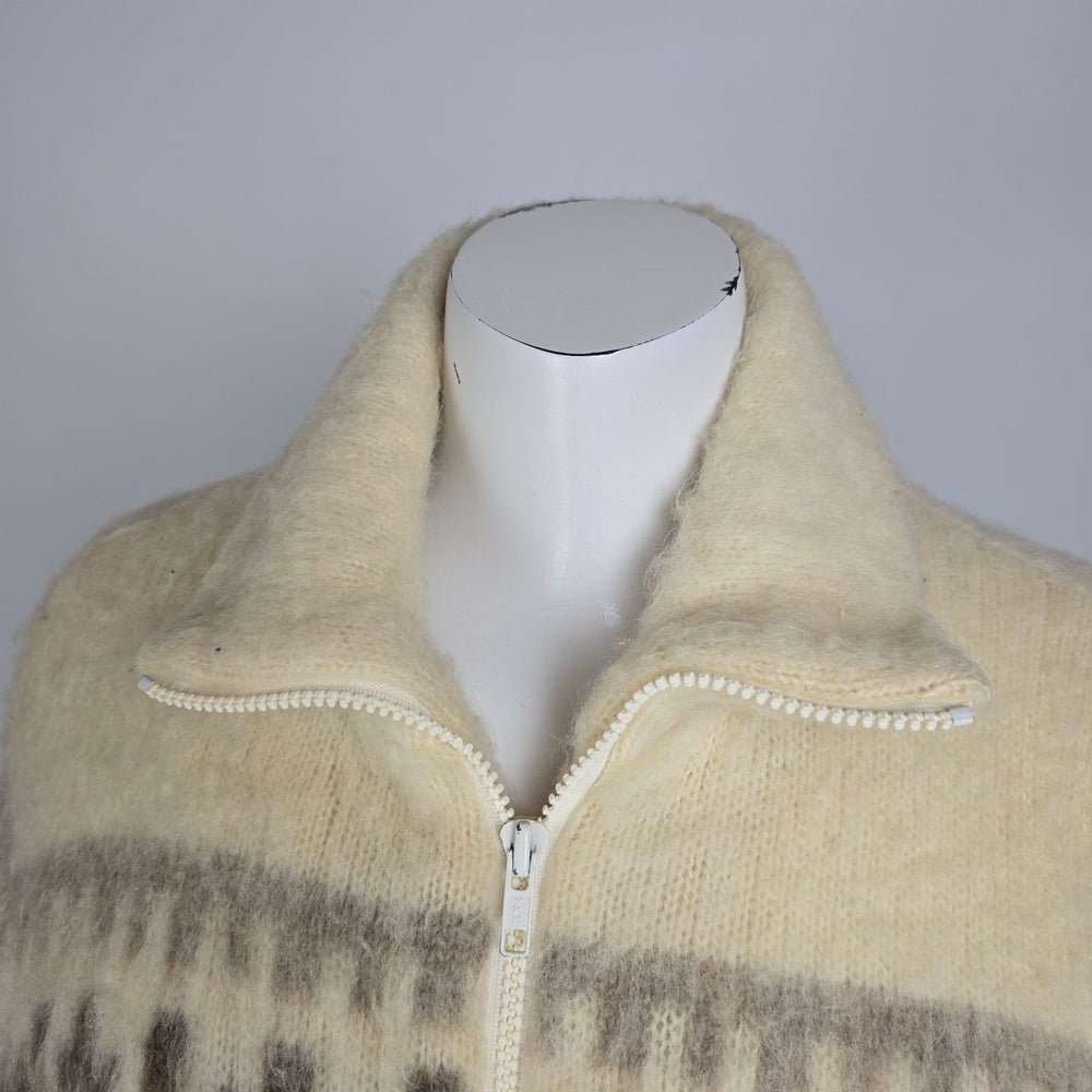 Vintage Caldwell Ivory 100% Wool Icelandic Vintage Coat Size L