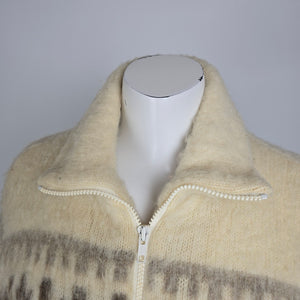 Vintage Caldwell Ivory 100% Wool Icelandic Vintage Coat Size L