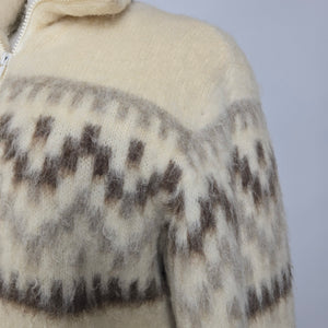 Vintage Caldwell Ivory 100% Wool Icelandic Vintage Coat Size L
