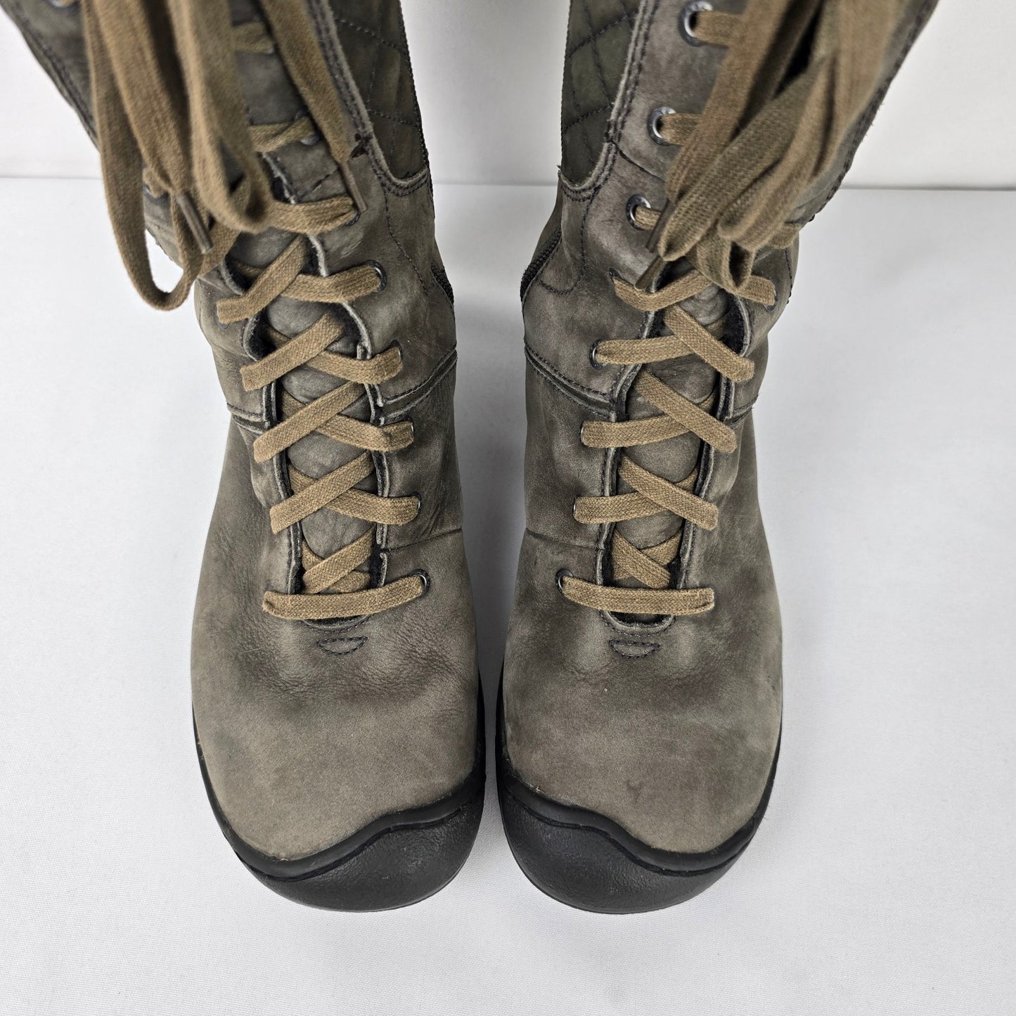 Keen Crested Butte Grey Leather Lace Up High Boots Size 8.5