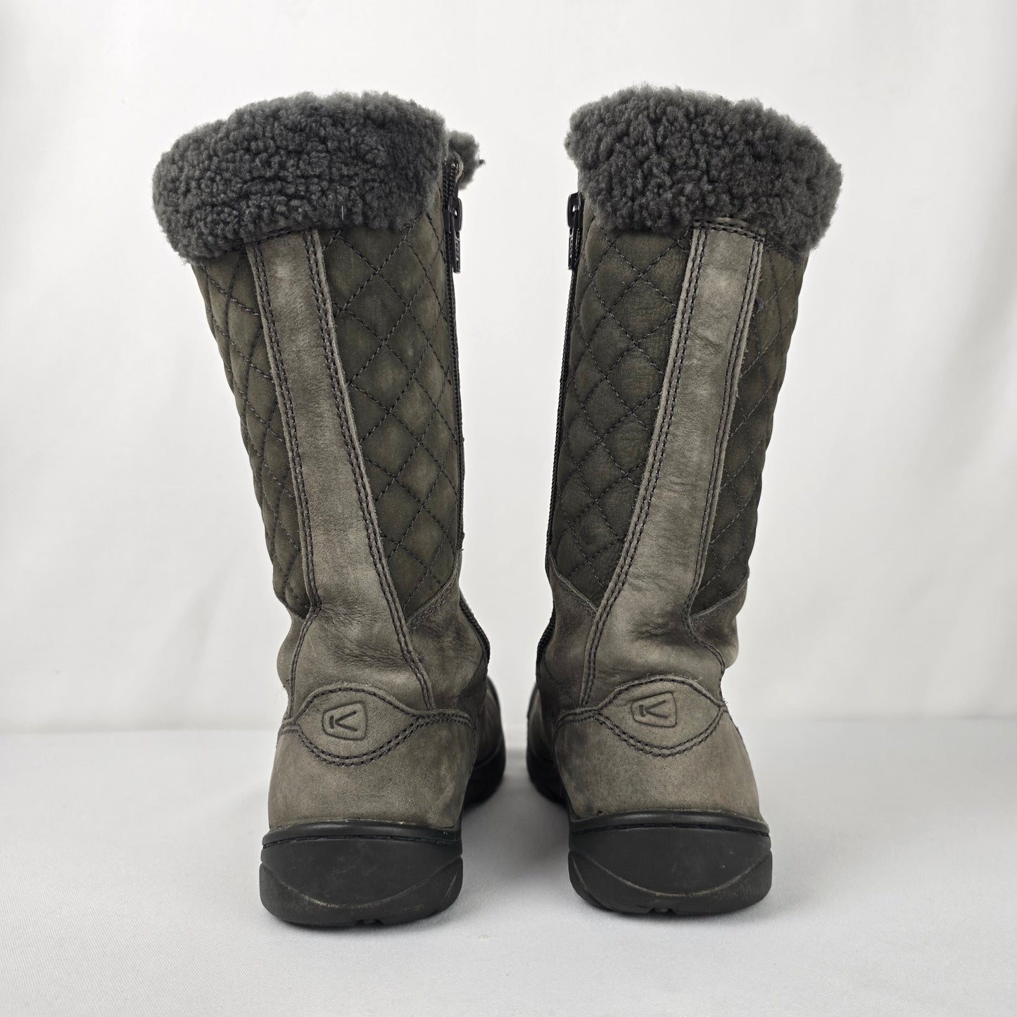 Keen Crested Butte Grey Leather Lace Up High Boots Size 8.5