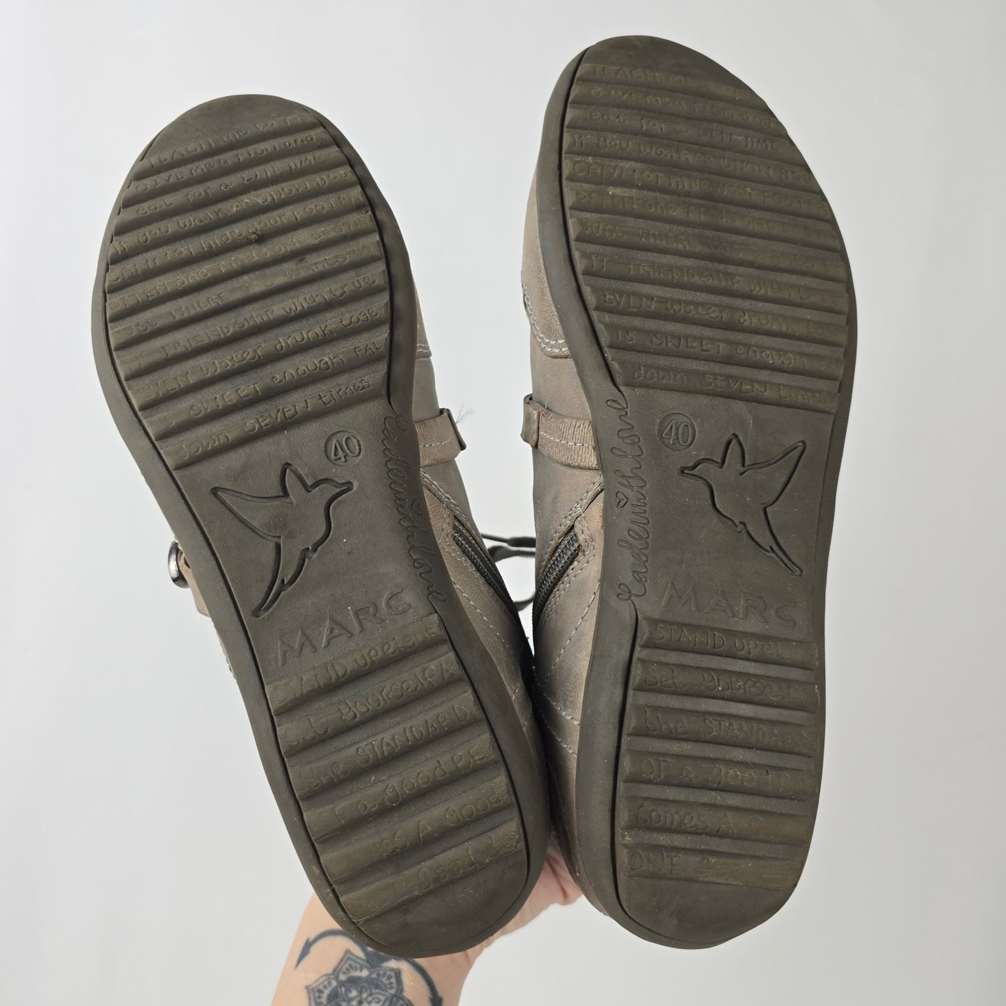 Marc Taupe Leather Lace Up Ankle Boots Size 9