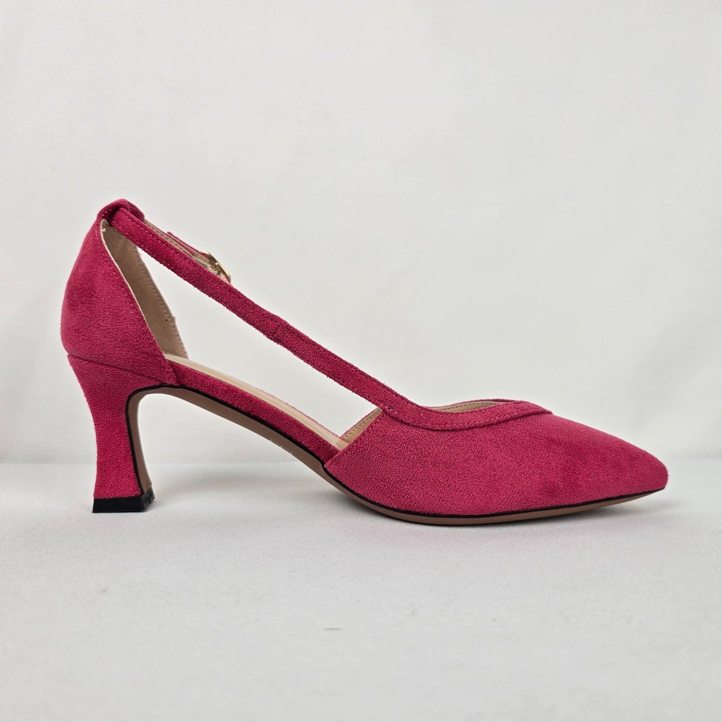 MODENCOCO Pink Faux Suede Pointed Toe Heeled Shoes Size 7