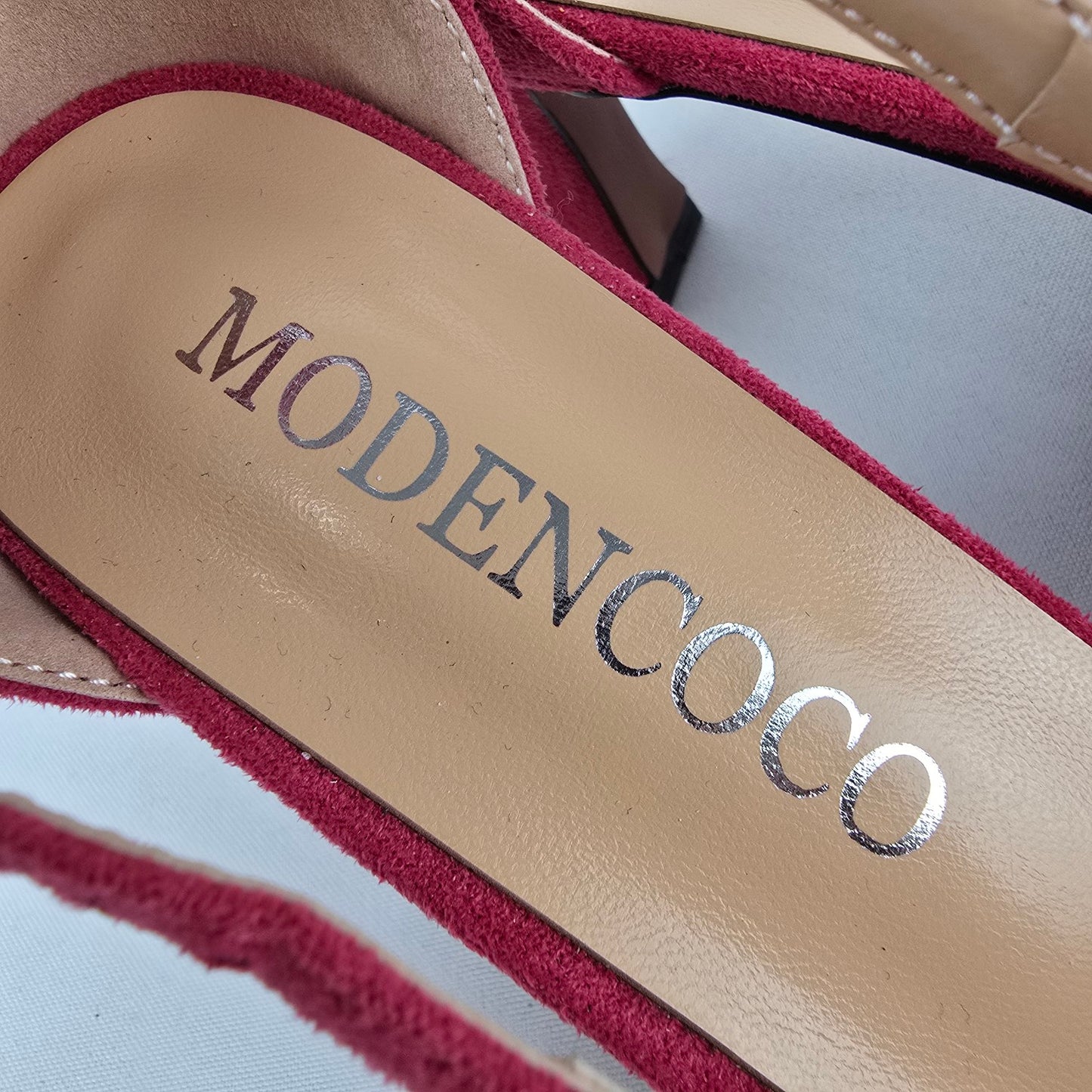 MODENCOCO Pink Faux Suede Pointed Toe Heeled Shoes Size 7