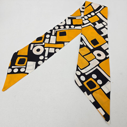 Vintage Yellow & Black Neck Scarf