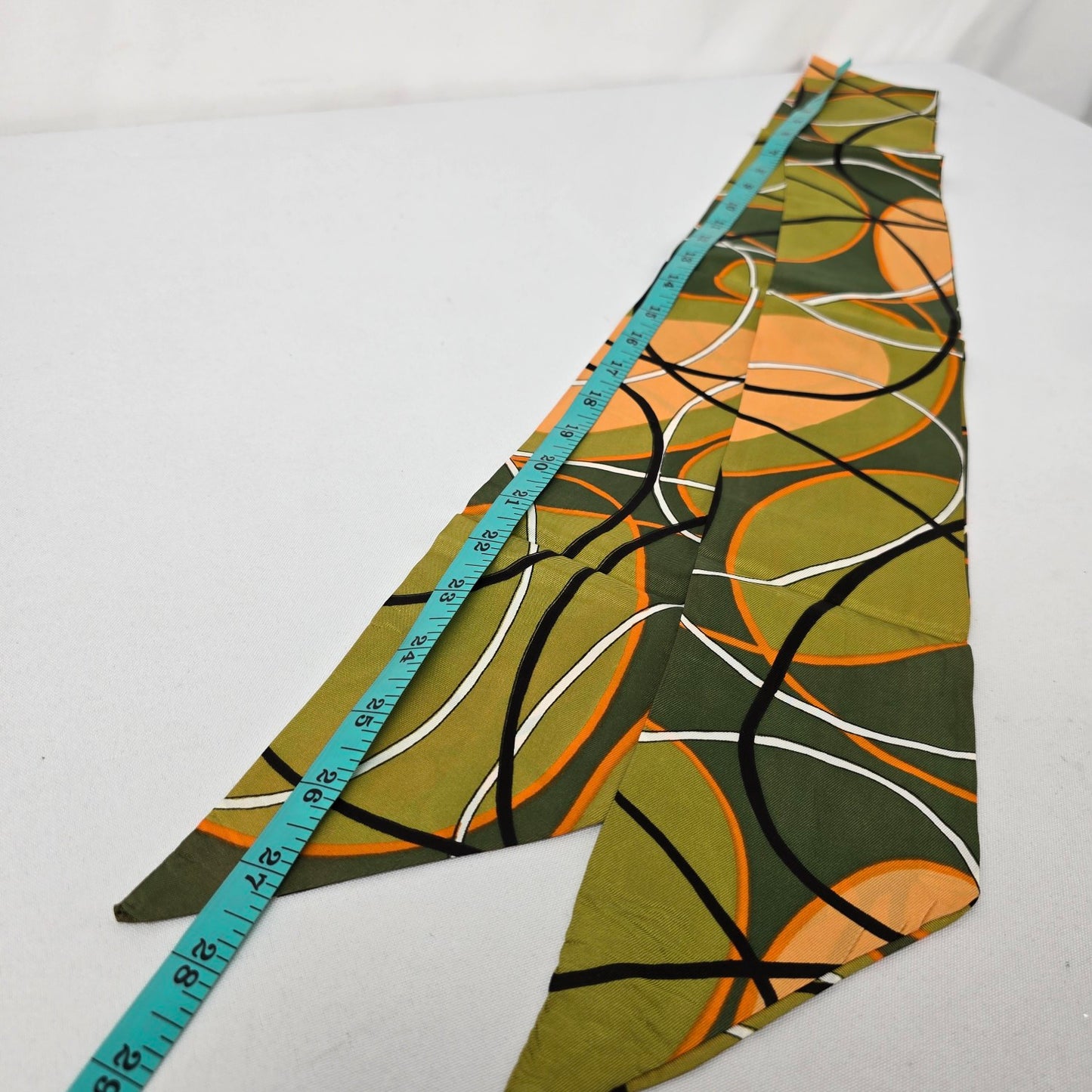 Vintage Green Long Neck & Hair Scarf