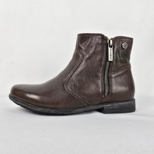 Bussola Brown Leather Ankle Boots Size 6.5